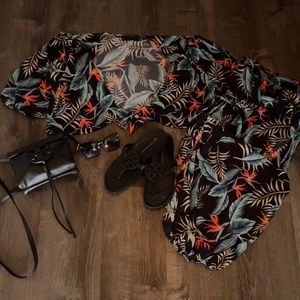 Two Piece Tropical Pant Outfit
